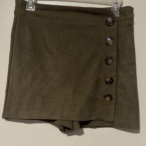 Altar'd State Olive Button-Front Shorts